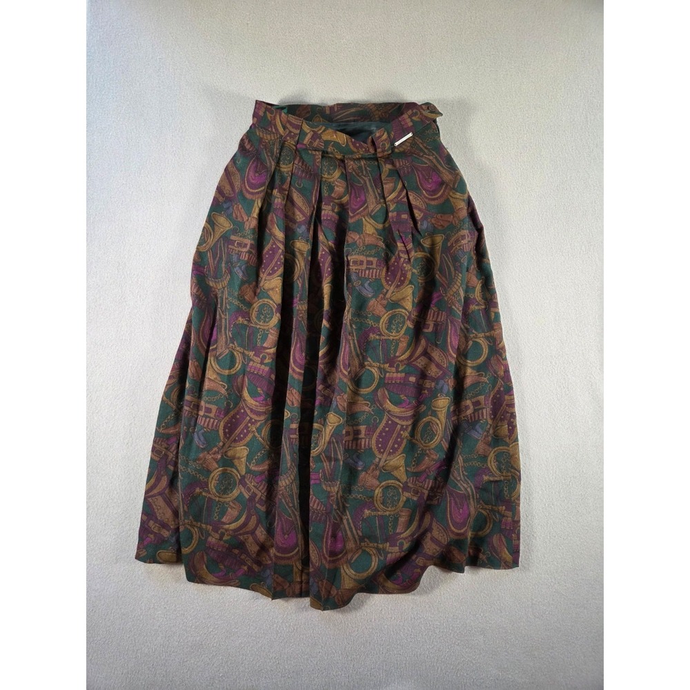 Vintage Giesswein Skirt Womens 40 US 12 Maxi Pleated Equestrian Horse Wool